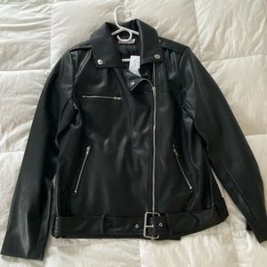 Brand New Faux Leather Motto Jacket